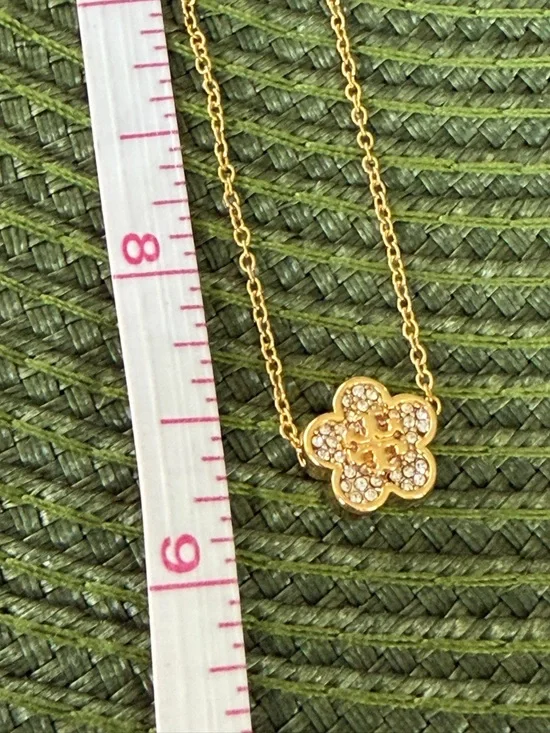 Tory Burch  KIRA  Pave  Crystal Necklace and Stud Earrings SET - Picture 7 of 8